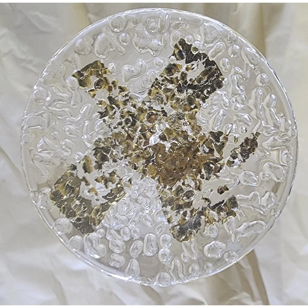 TOM STOENNER Drinkware - Gold & Swirl ~ Hand Blown Glass
